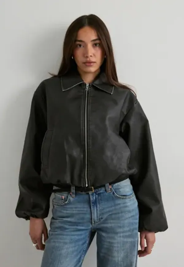 Pieces - Svart - Pcgiselle Wash Coated Bomber Jacket