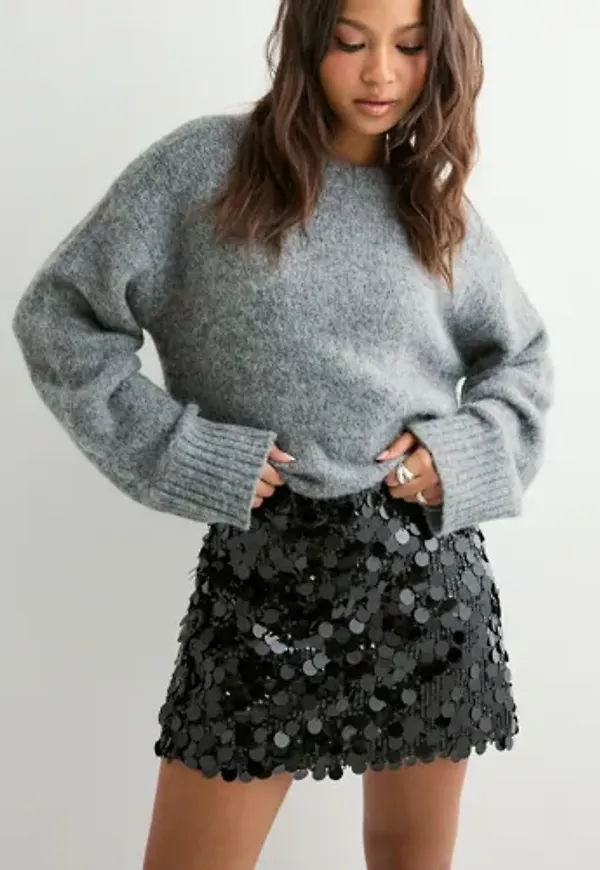 Pieces - Svart - Pcmalou Sequin Mw Mini Skirt