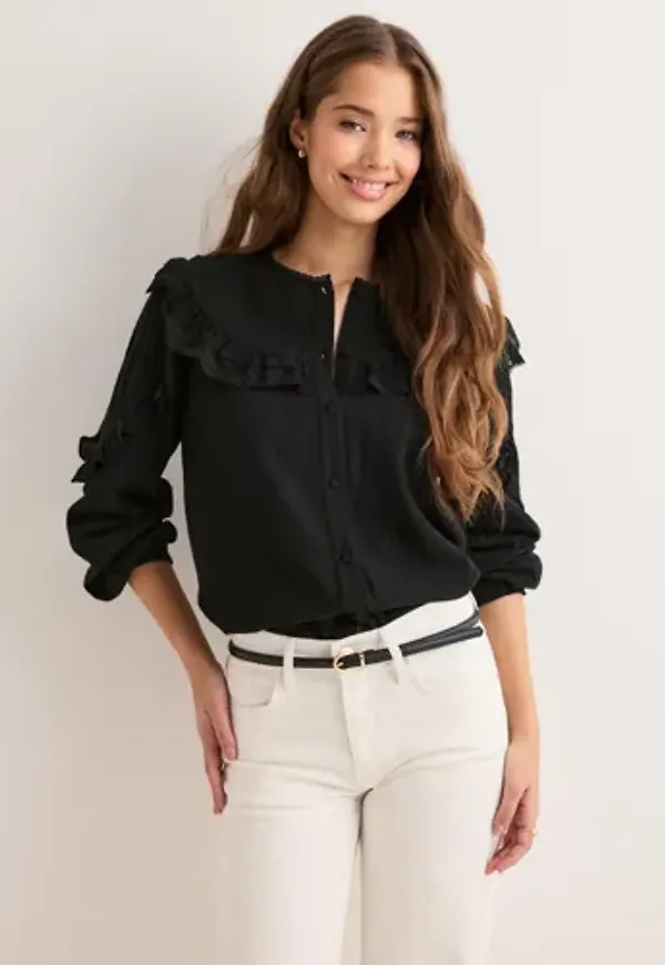 Pieces - Svart - Pcraline Ls Top Bc