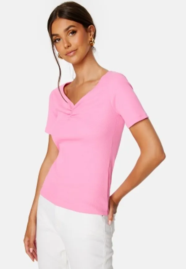 Pieces Tania SS Top Begonia Pink XL
