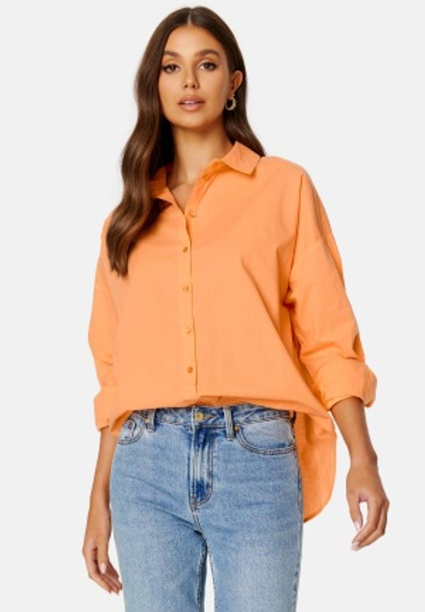 Pieces Tanne LS Loose Shirt Mock Orange S