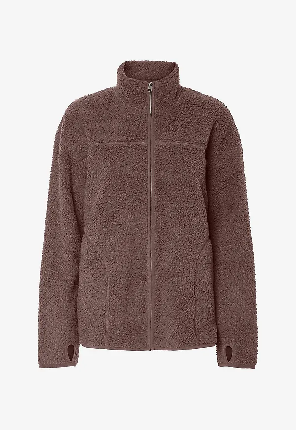 pieces - Teddyjacka pcSadia LS Teddy Jacket - Brun