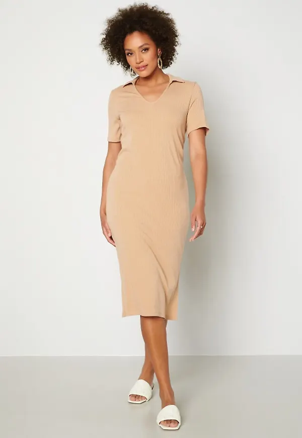 Pieces Tia SS Midi Dress Cuban sand XS