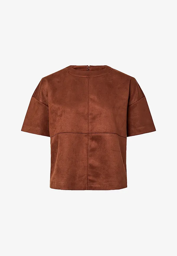 pieces - Topp pcGertu SS Boxy Tee - Brun