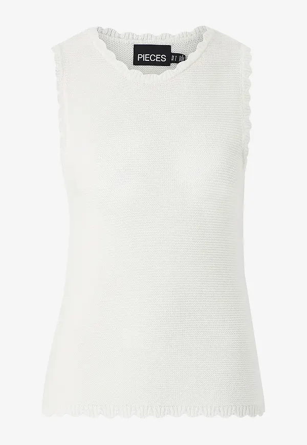 pieces - Topp pcMary SL Knit Top - Vit