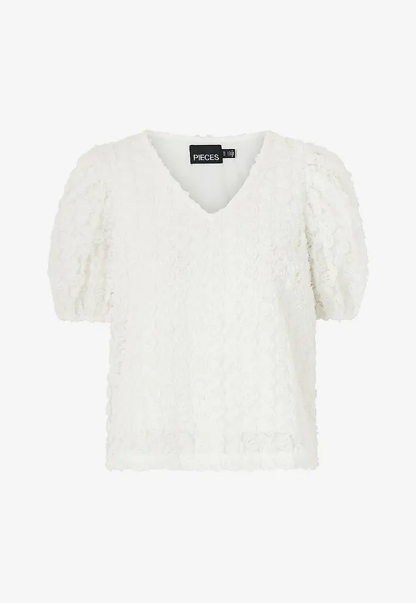 pieces - Topp pcNolia SS Top - Vit