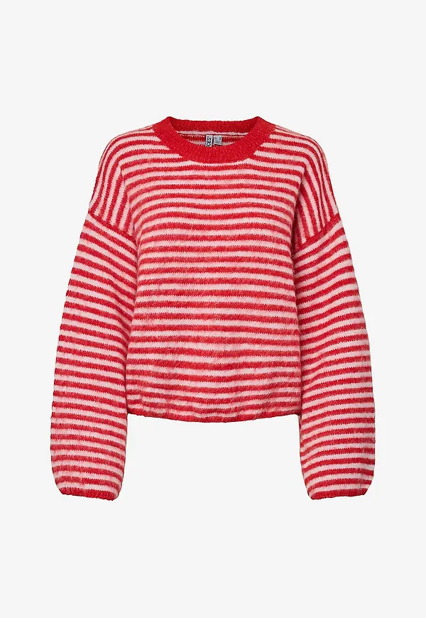 pieces - Tröja Pcada Ls O-Neck Knit Bc - Röd