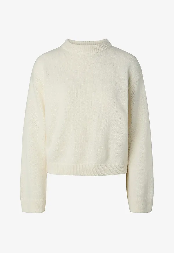 pieces - Tröja Pciva Ls O-Neck Fringes Knit Bc D2d - Beige