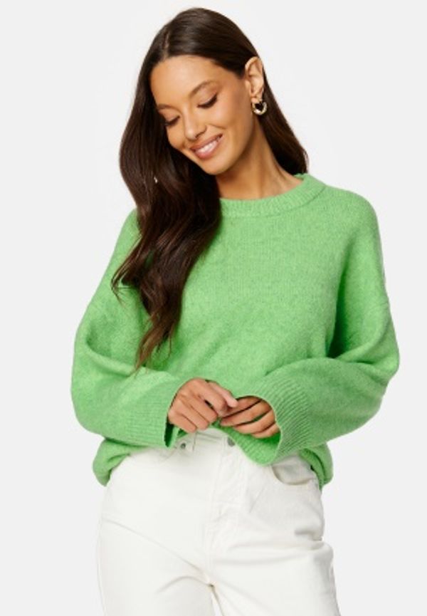 Pieces Tulle LS Oversize O-Neck Knit Absinthe Green L