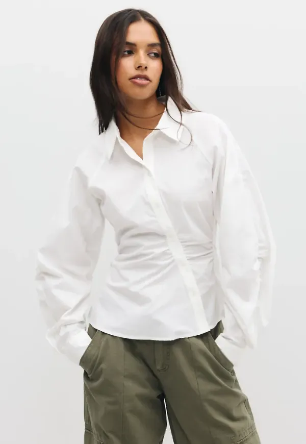 Pieces - Vit - Pcelodie L/S Shirt Wvn