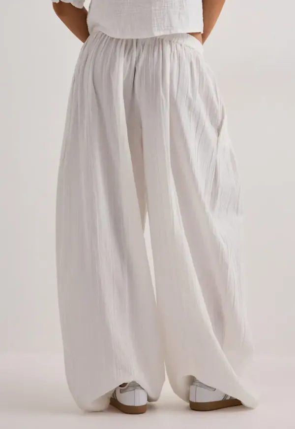 Pieces - Vit - Pckiana Hw Pants Wvn Bc