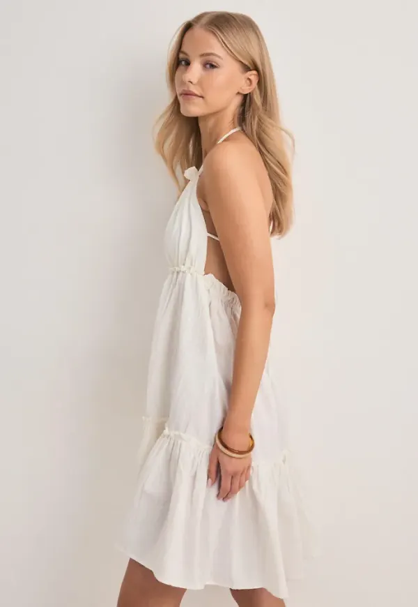 Pieces - Vit - Pckiana Sl Dress Wvm Bc