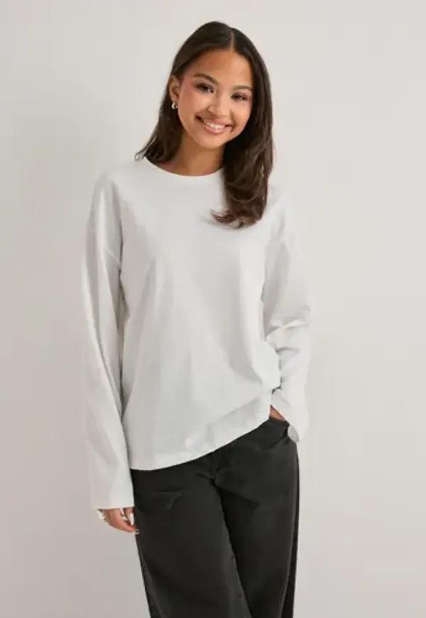 Pieces - Vit - Pcsadie Ls Top Noos