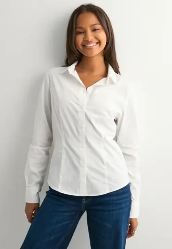 Pieces - Vit - Pcsussi Ls Shirt Wvn Noos