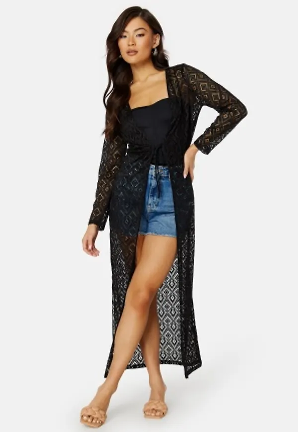 Pieces Vita 7/8 Lace Ankle Kimono Black M
