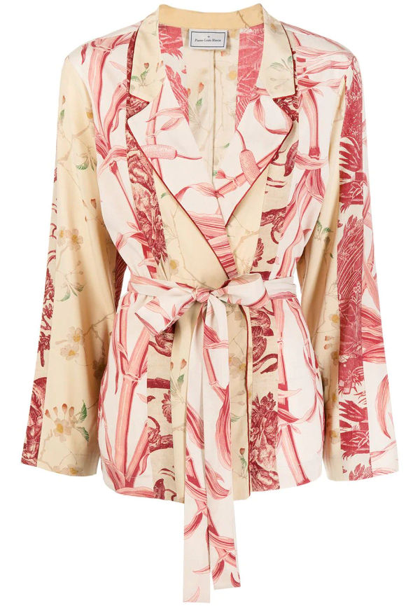 Pierre-Louis Mascia blommig omlottblazer - Röd
