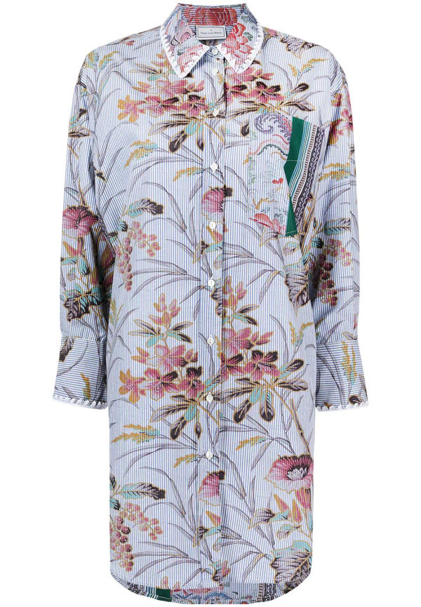 Pierre-Louis Mascia blommig skjorta i oversize-modell - Blå