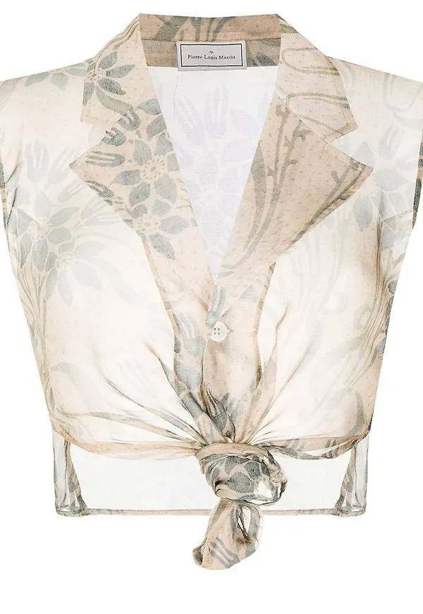 Pierre-Louis Mascia blommig ärmlös blus - Brun