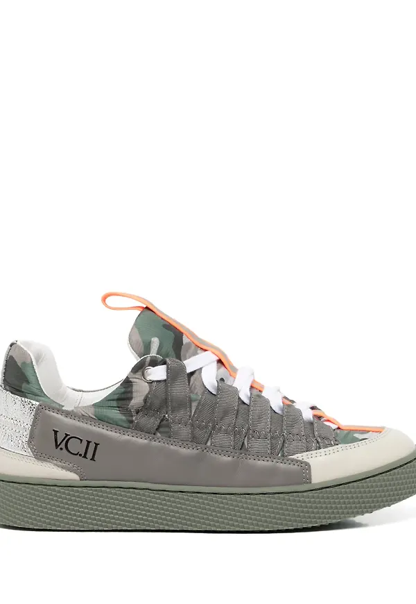 Pierre Hardy låga lädersneakers - Grå