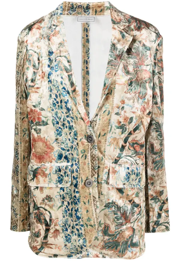 Pierre-Louis Mascia blommig enkelknäppt blazer - Neutral