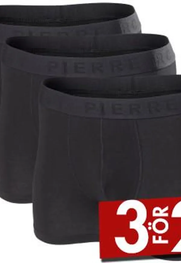 Pierre Robert Kalsonger 3P For Men Boxers Svart ekologisk bomull Large Herr