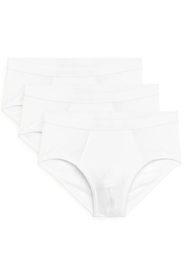 Pima Cotton Briefs, Set of 3 - White