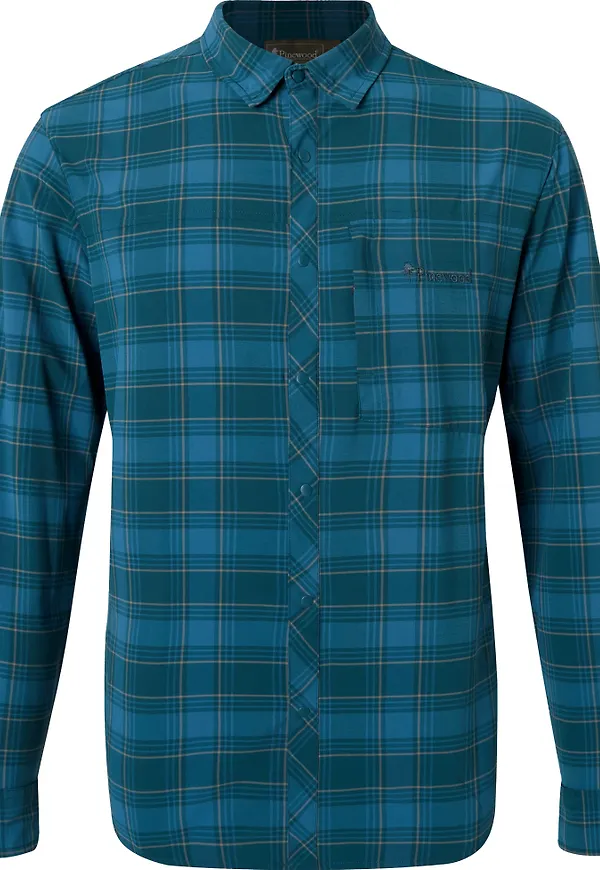 Pinewood Men's Abisko Trekking Longshirt Shirt Teal Blue