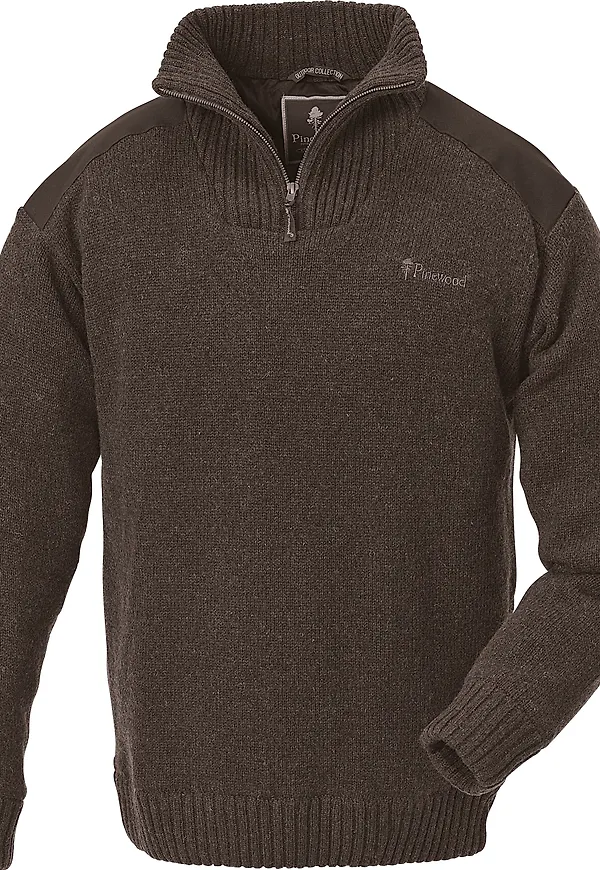 Pinewood Men's Hurricane Sweater Brown Melange
