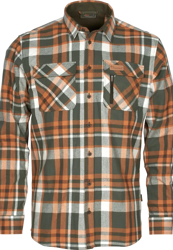 Pinewood Men's Lappland Rough Flannel Shirt Green/Orange