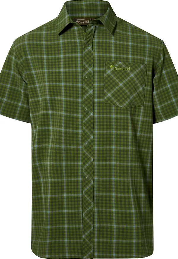 Pinewood Men's Outdoor Short Sleeved Shirt Pine Green