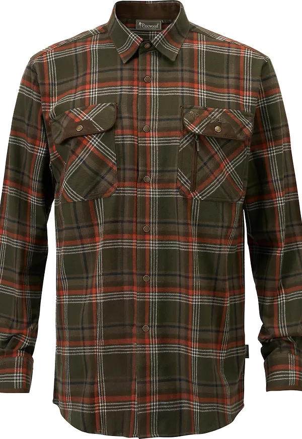Pinewood Men's Prestwick Exclusive Shirt Green/burned Orange