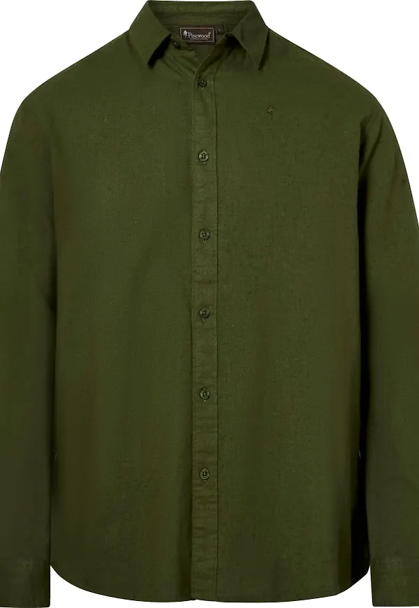 Pinewood Men's Värnamo InsectSafe Hemp Mix L/S Shirt Pine Green