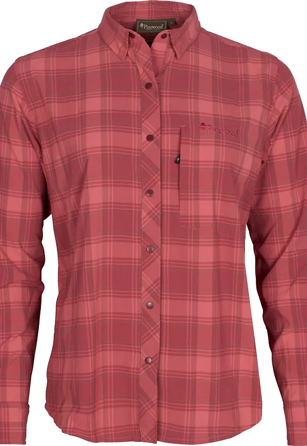 Pinewood Women's Abisko Trekking Longslevve Shirt Lantana Pink