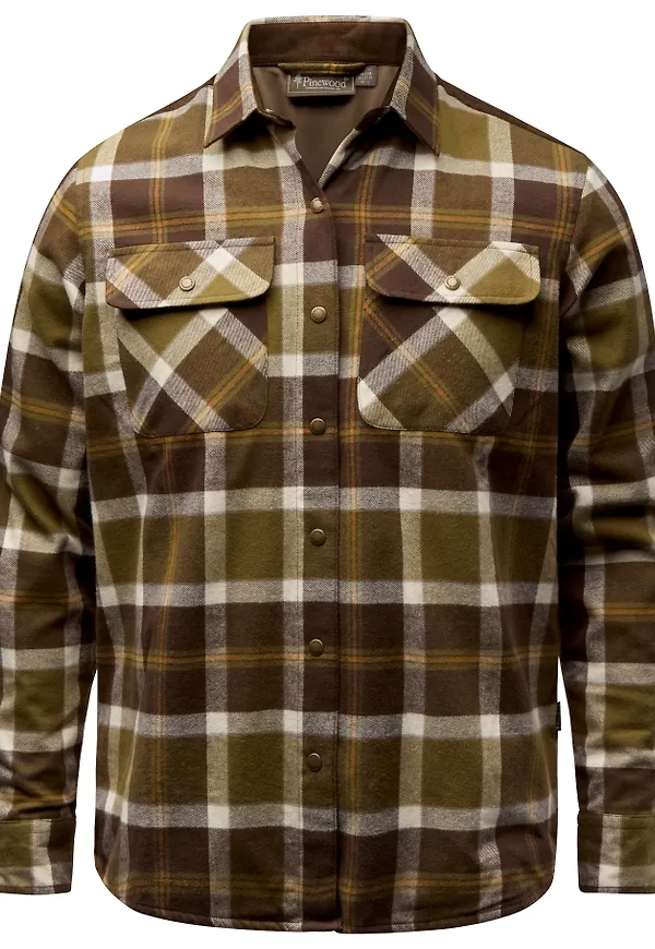Pinewood Women's Douglas Shirt Olivegreen/cr.white