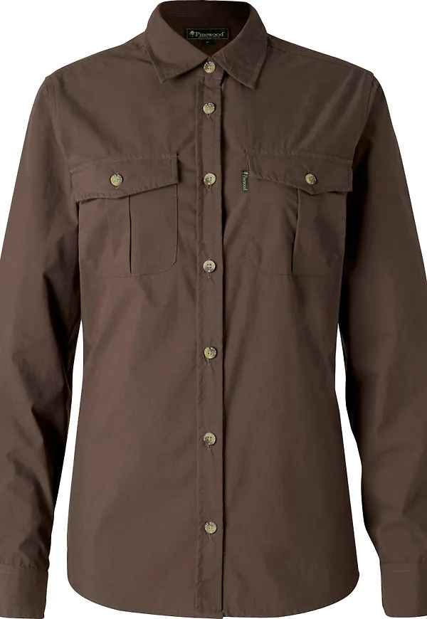 Pinewood Women's InsectSafe Poplin L/S Shirt Dark Olive