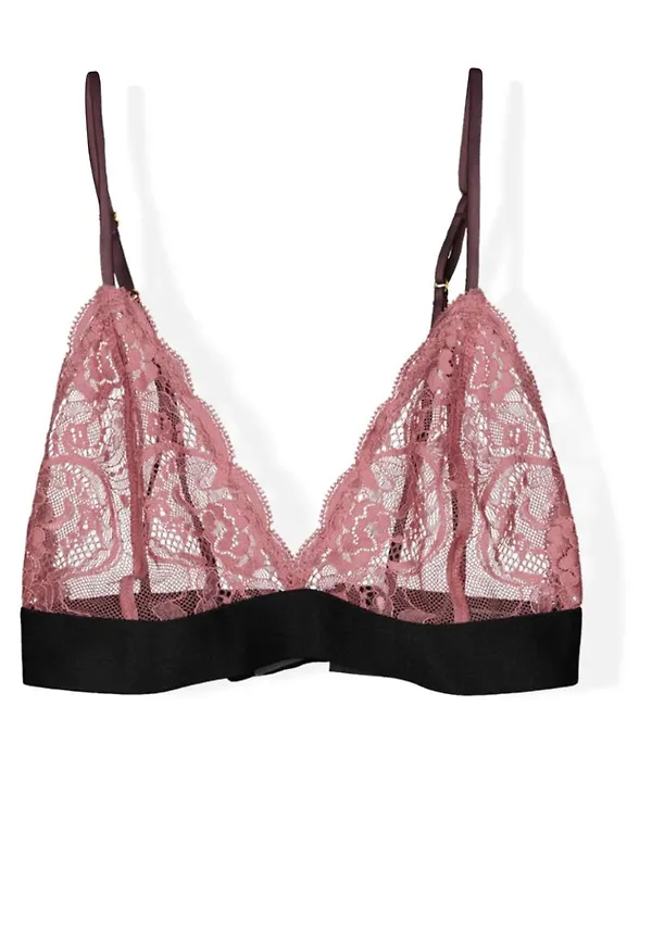 Pink Bralette with Rose Strings