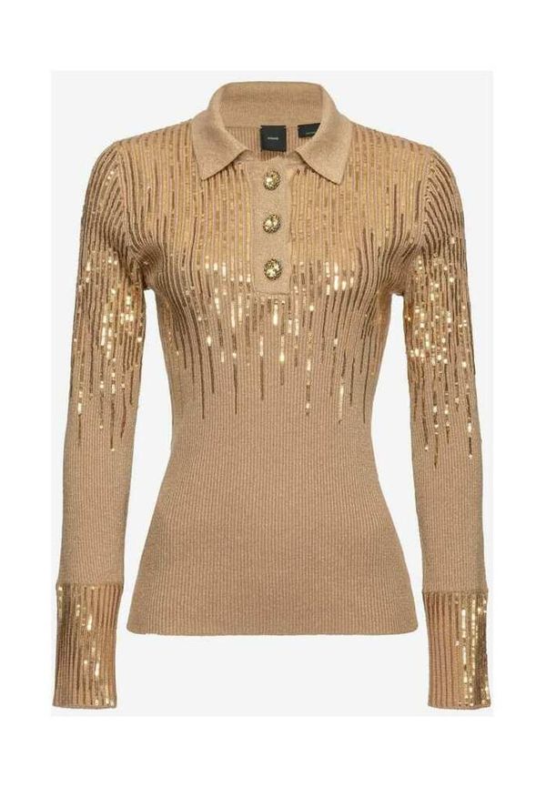 Pinko - Polotröjor - Beige - Dam - Storlek: L,M,S,Xs
