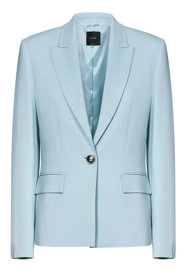 Pinko, Jacka, Dam, S, Clear Blue Single-Breasted Blazer