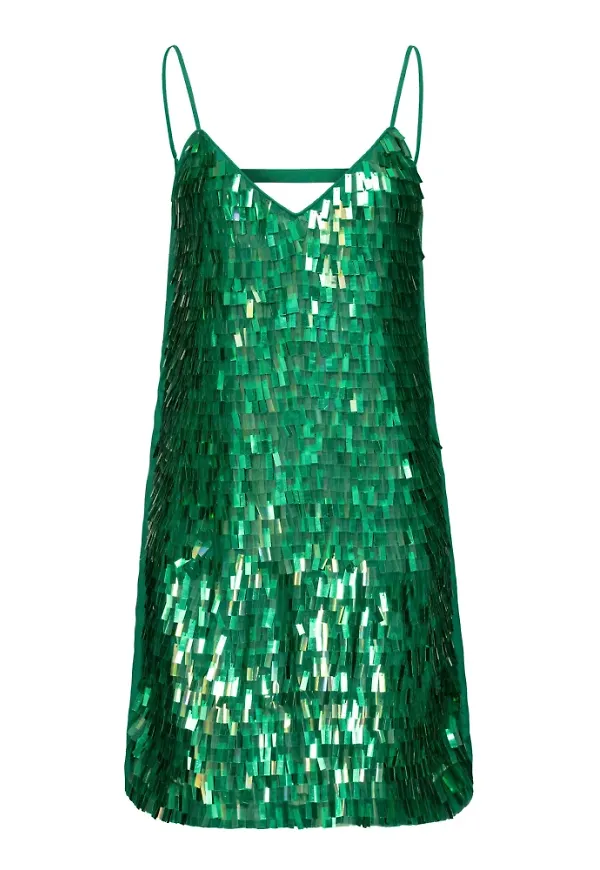Pinko Annalisa Abito Full Paillettes Grön, Dam