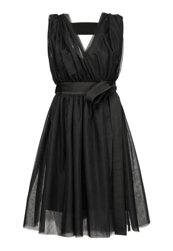 Pinko Banana tulle cady dress Svart, Dam