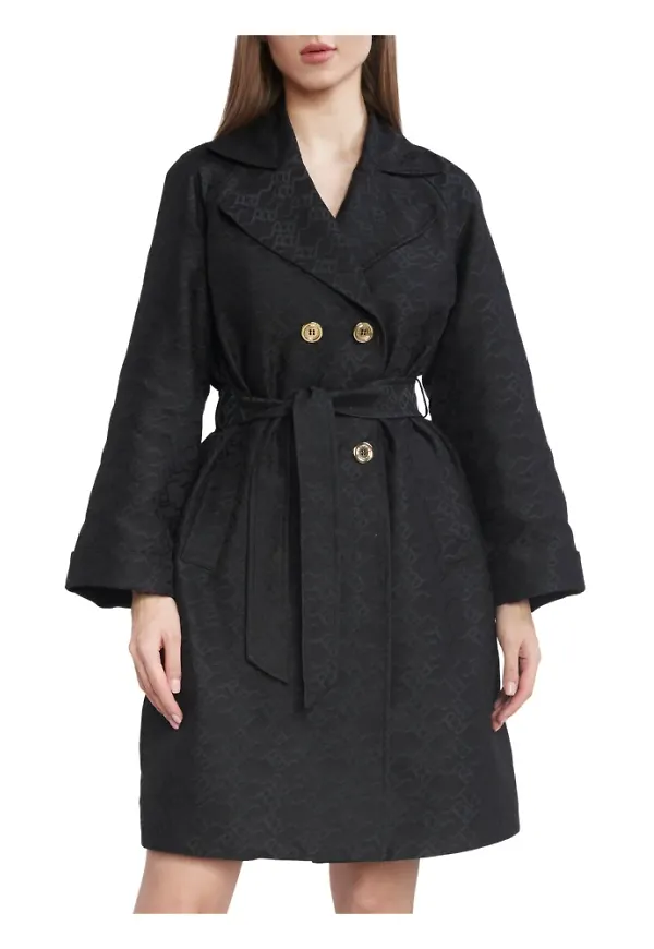 Pinko Belted Coats Svart, Dam