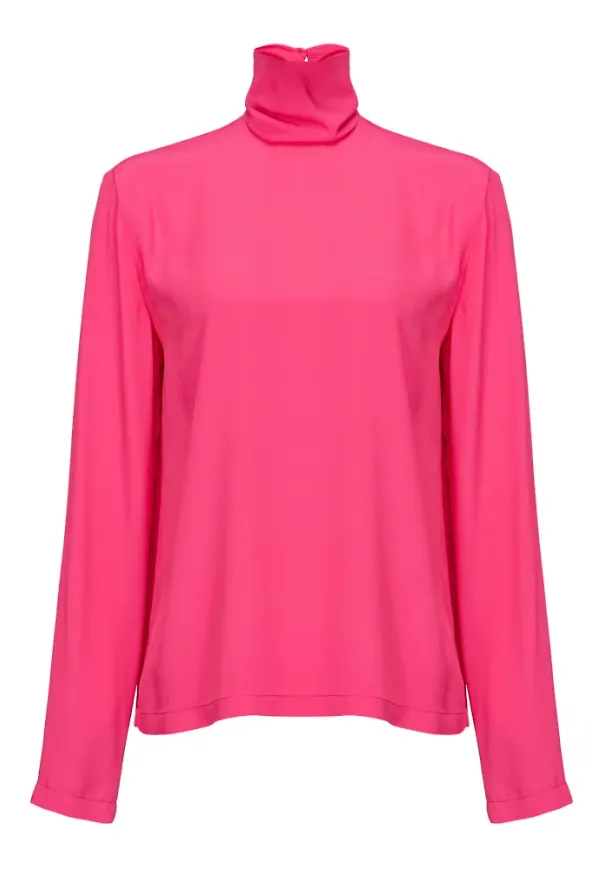 Pinko Blus med hög krage Rosa, Dam