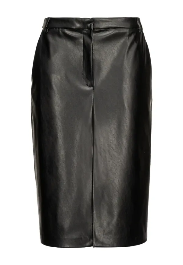 Pinko Godiva 1 Gonna Similpelle Svart, Dam