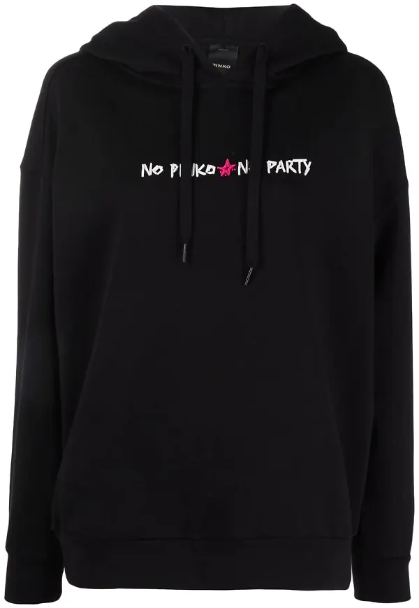 PINKO hoodie med slogan - Svart