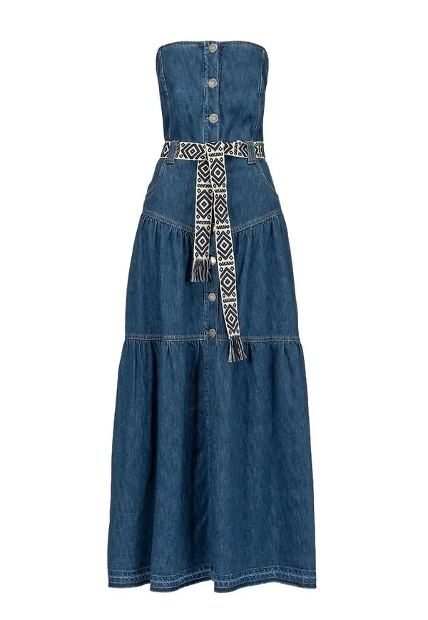 Pinko Maxi Dresses Blå, Dam