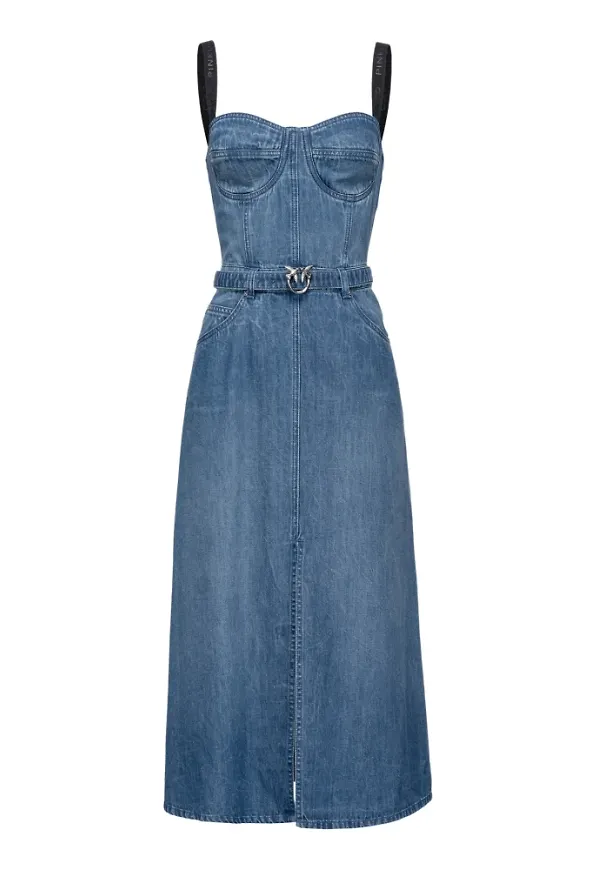 Pinko Midi Dresses Blå, Dam