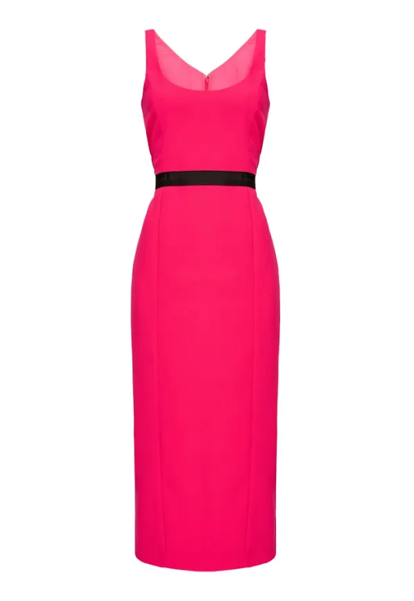 Pinko Oliva Abito Poly Crepe Rosa, Dam