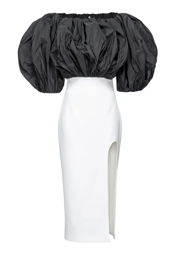 Pinko Pianosa Abito Crepe Stretch + Taffeta Vit, Dam