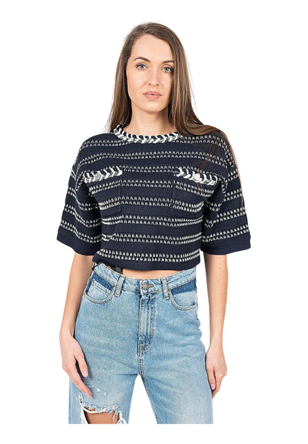 Pinko Round-neck Knitwear Blå, Dam