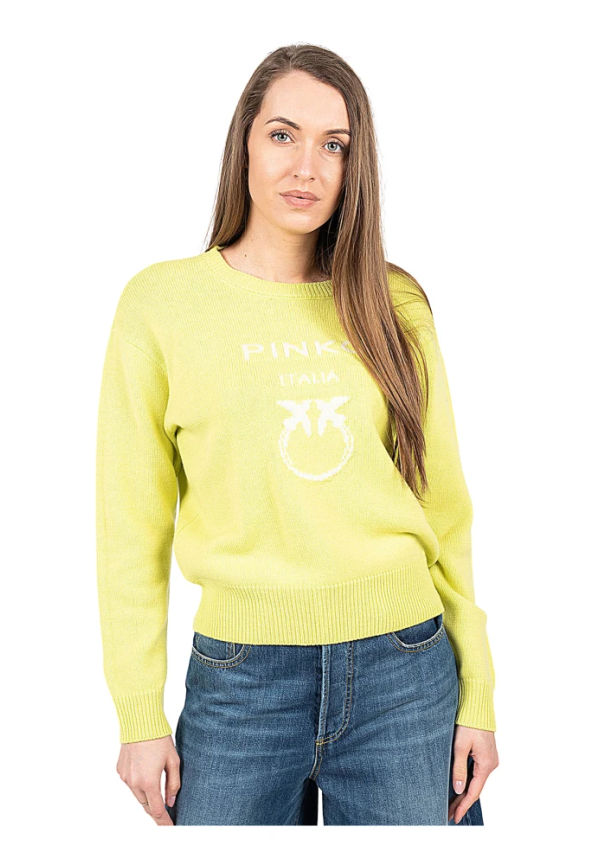 Pinko Round-neck Knitwear Grön, Dam